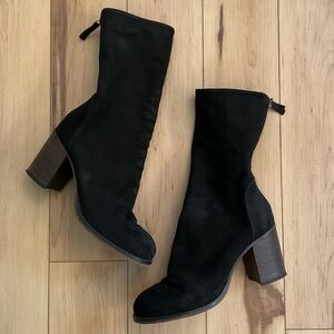 Free People Black Heeled Boots Size 9